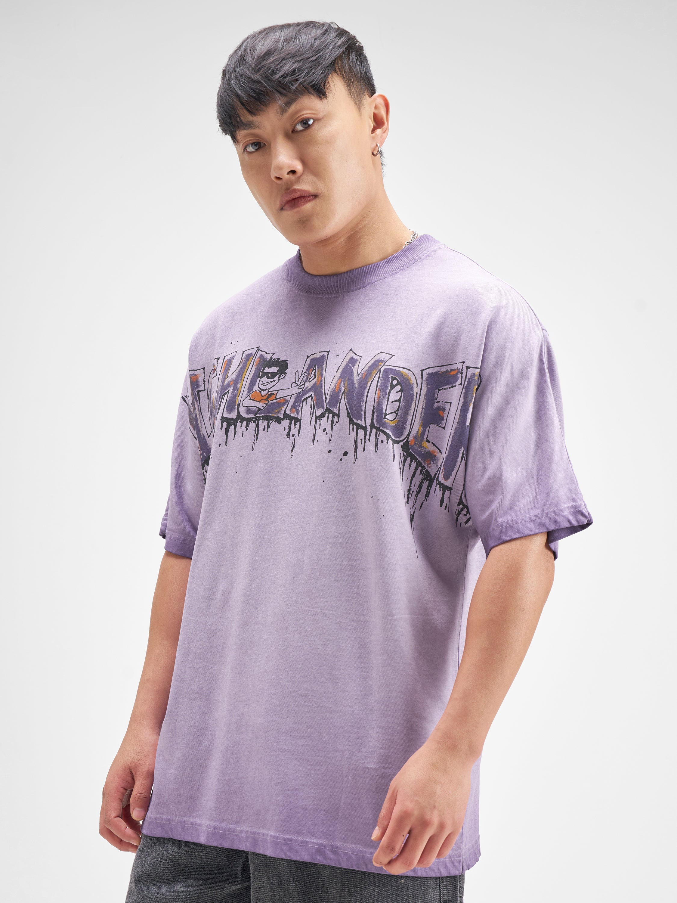 Highlander Men Purple Printed Round Neck T-Shirt - Purple - Image 4