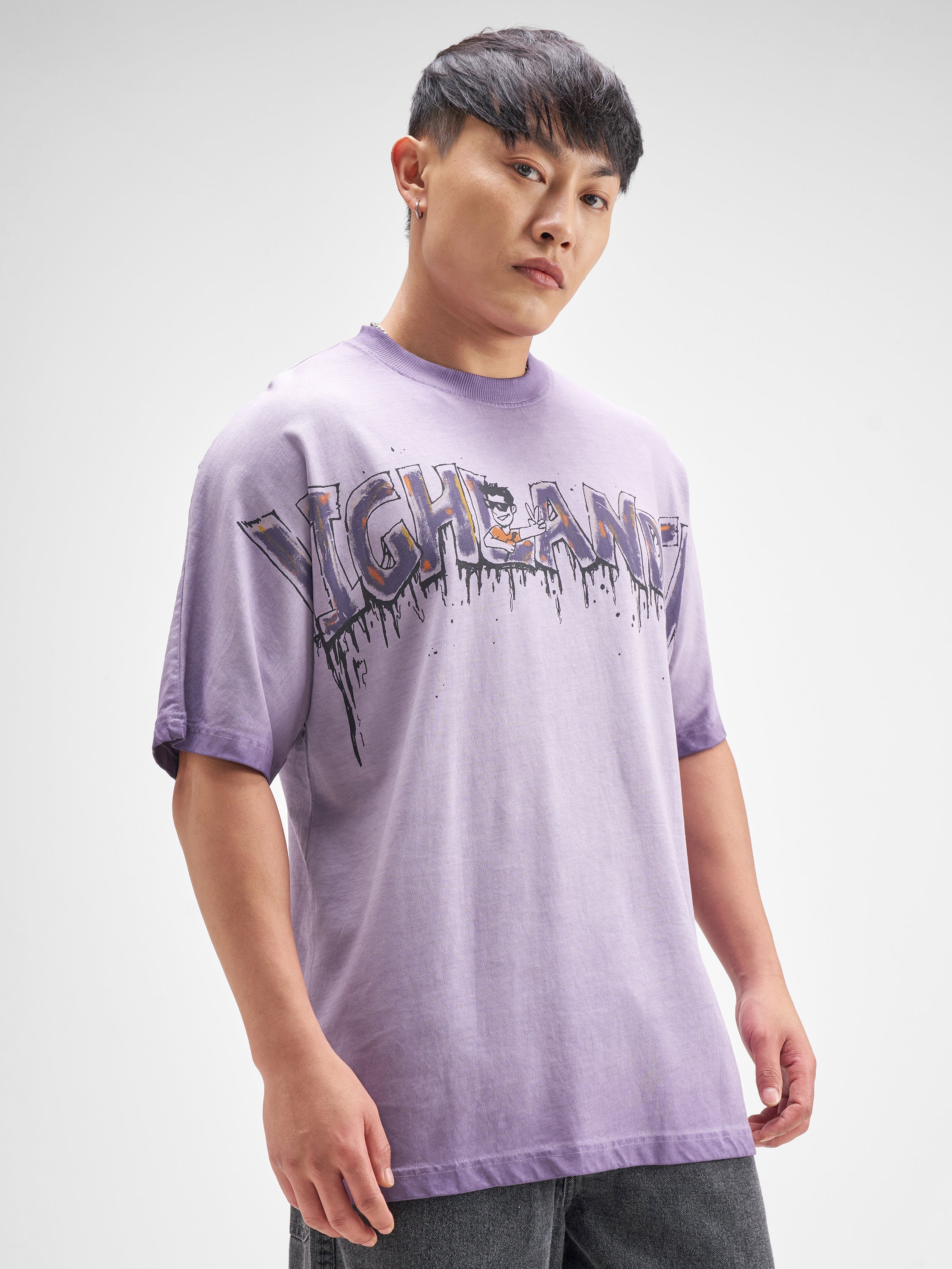Highlander Men Purple Printed Round Neck T-Shirt - Purple - Image 6
