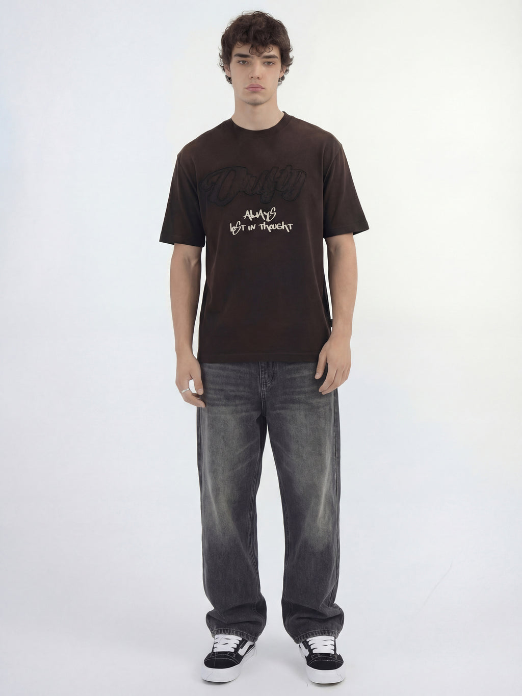 Highlander Men Brown Applique Round Neck T-Shirt - Brown - Image 5