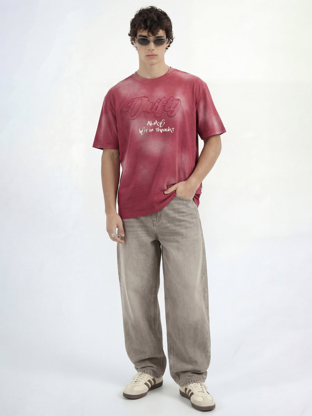 Highlander Men Maroon Printed Round Neck T-Shirt - Maroon - Image 4