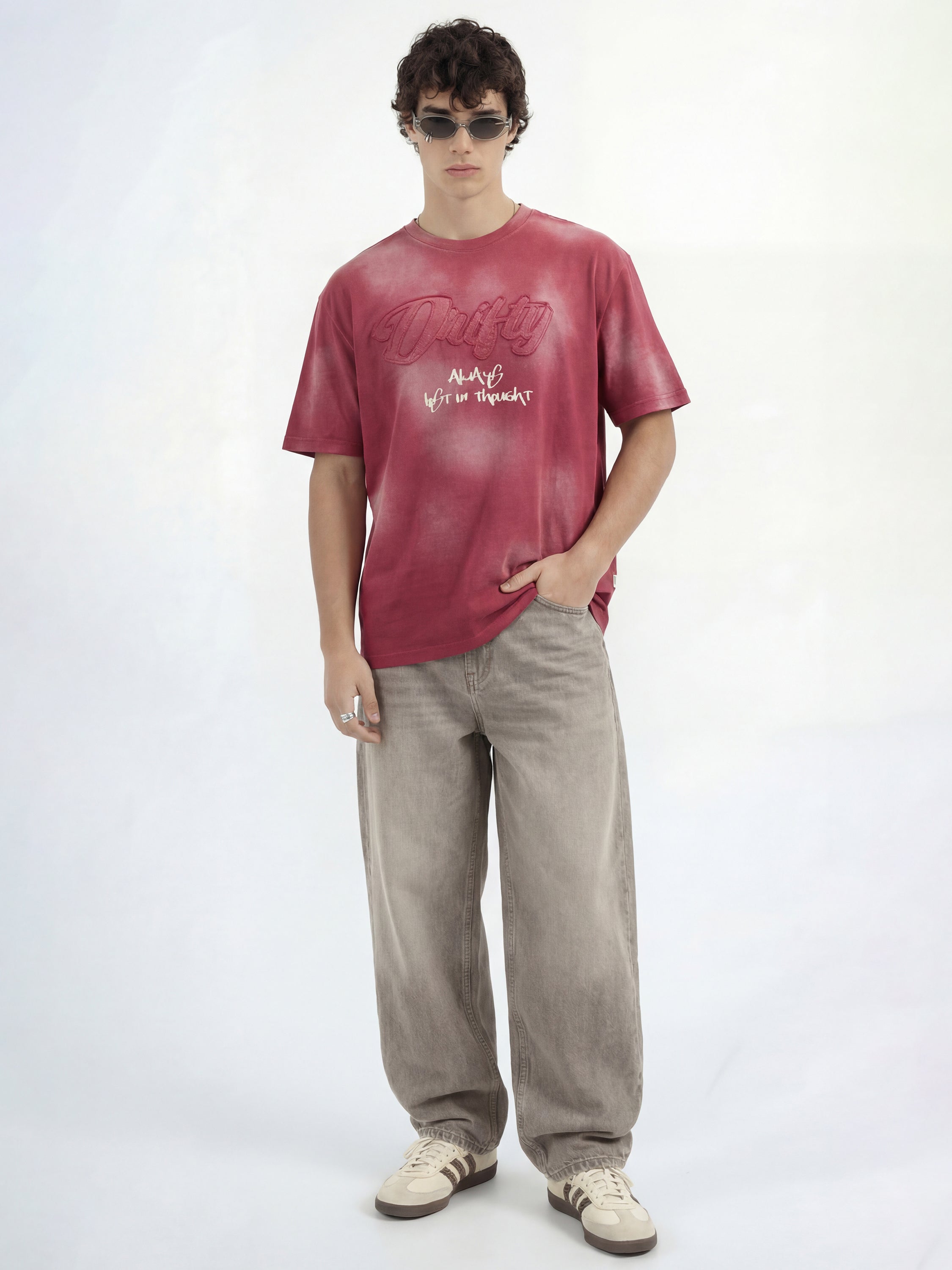 Highlander Men Maroon Printed Round Neck T-Shirt - Maroon - Image 4