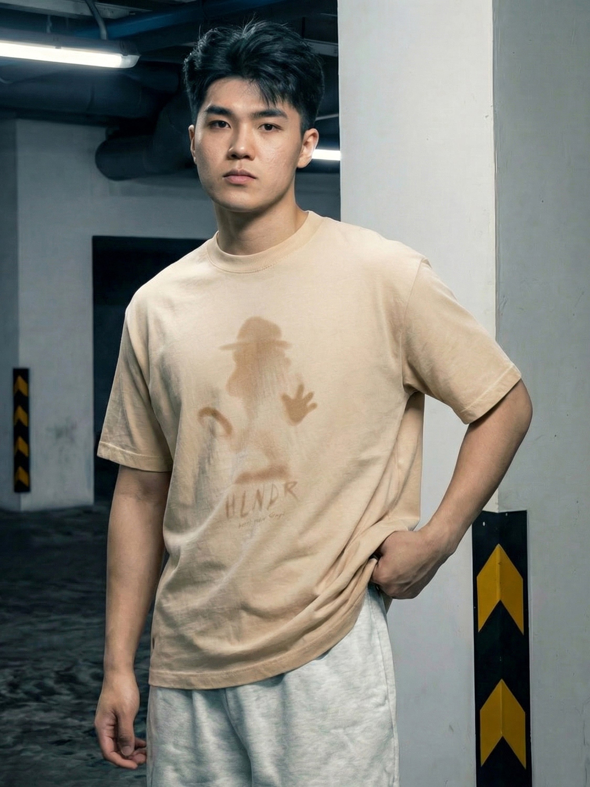 Highlander Men Tan Printed Round Neck T-Shirt - Tan - Image 6