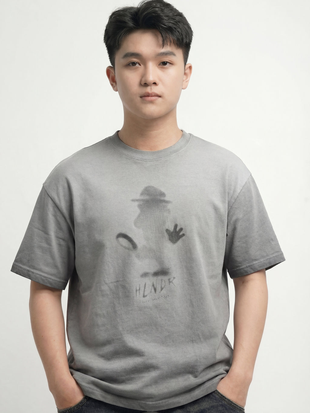 Highlander Men Grey Printed Round Neck T-Shirt - Grey - Image 3