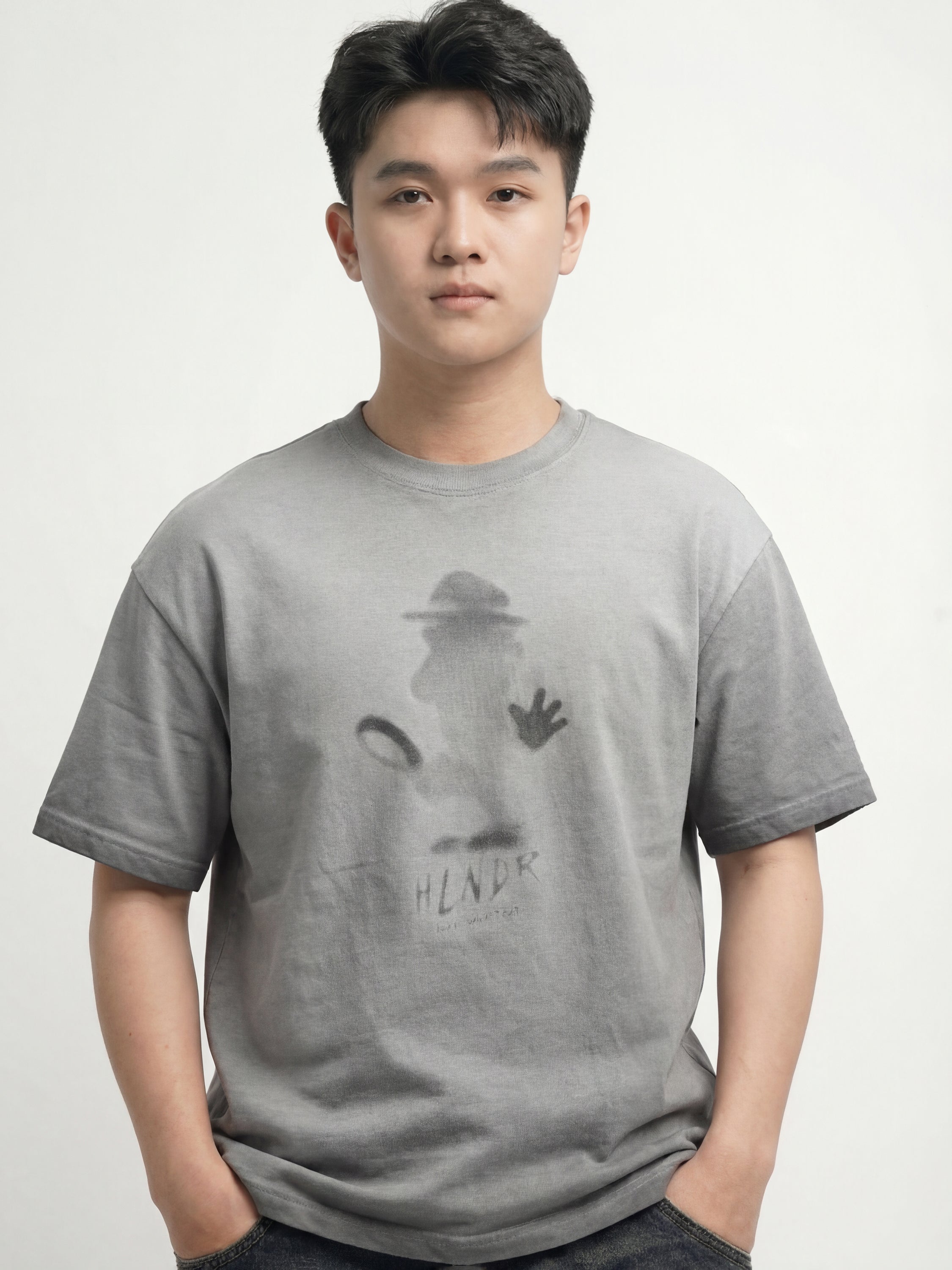 Highlander Men Grey Printed Round Neck T-Shirt - Grey - Image 3