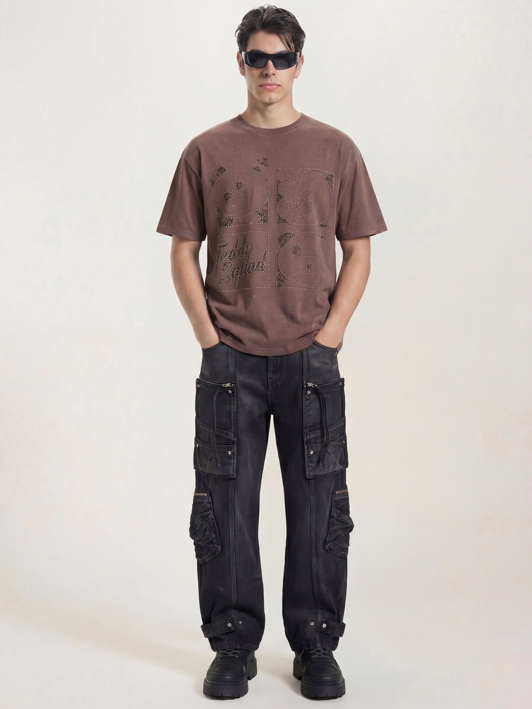 Highlander Men Brown Applique Round Neck T-Shirt - Brown - Image 4