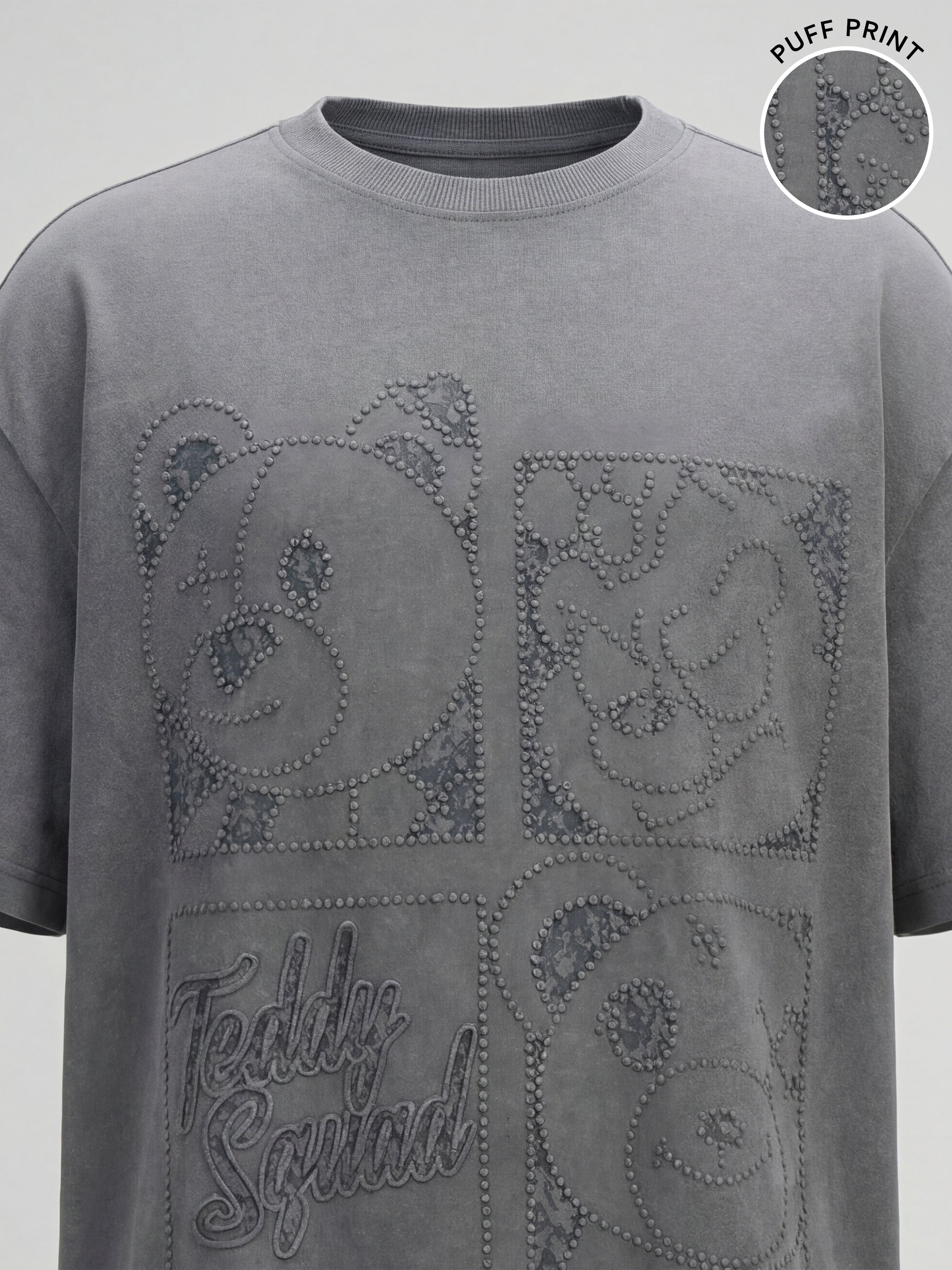 Highlander Men Grey Embroidered Round Neck T-Shirt - Grey - Image 1