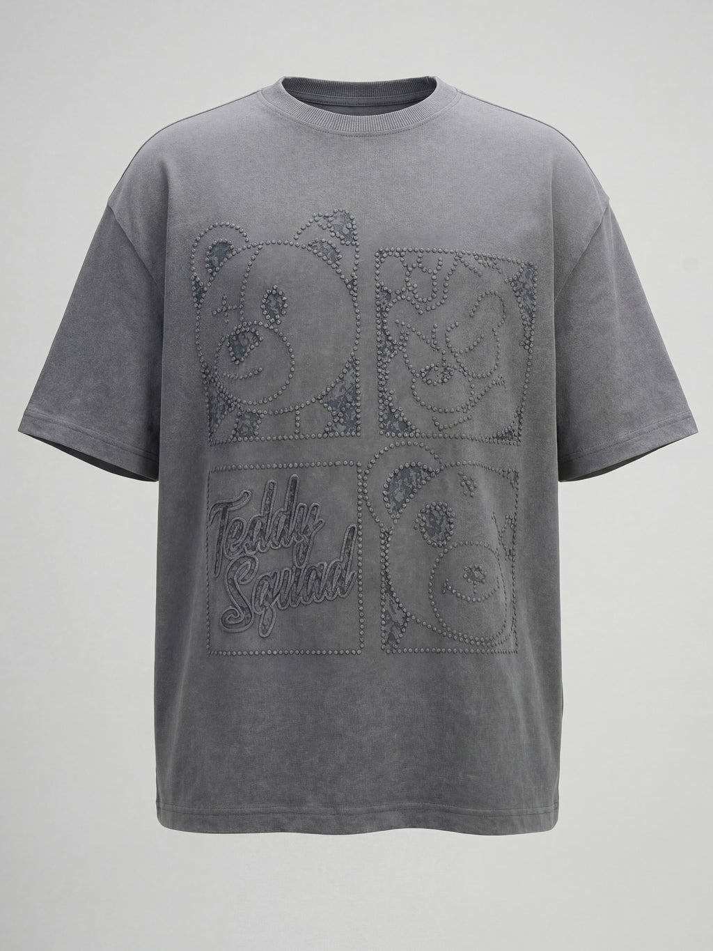 Highlander Men Grey Embroidered Round Neck T-Shirt - Grey - Image 10