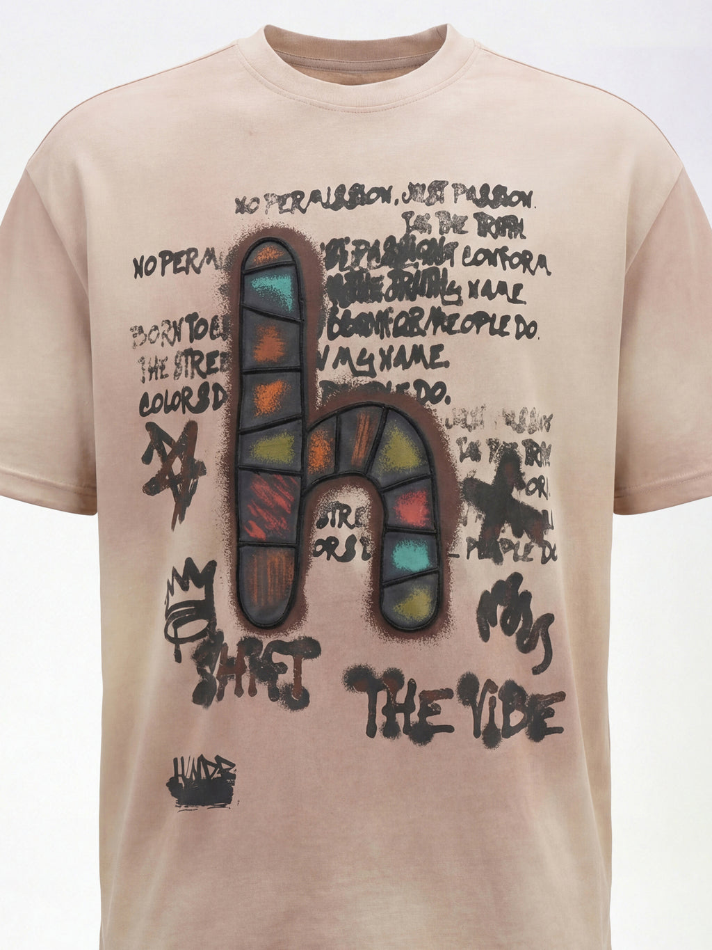 Highlander Men Green Printed Round Neck T-Shirt - Peach - Image 1