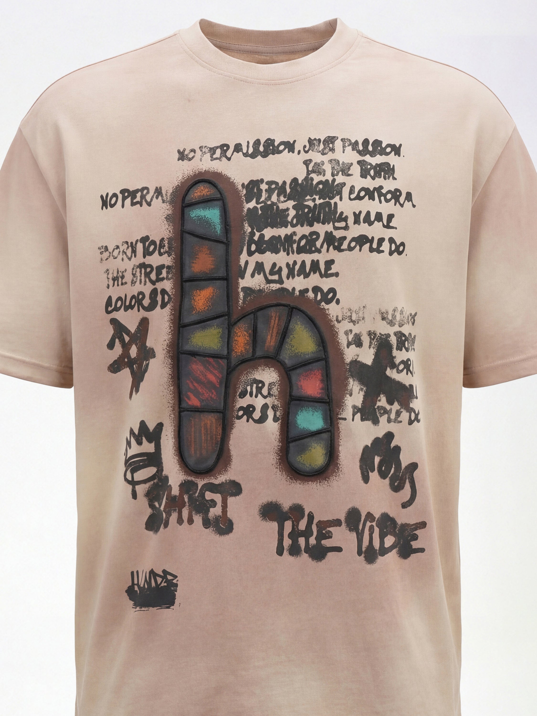 Highlander Men Green Printed Round Neck T-Shirt - Peach - Image 1
