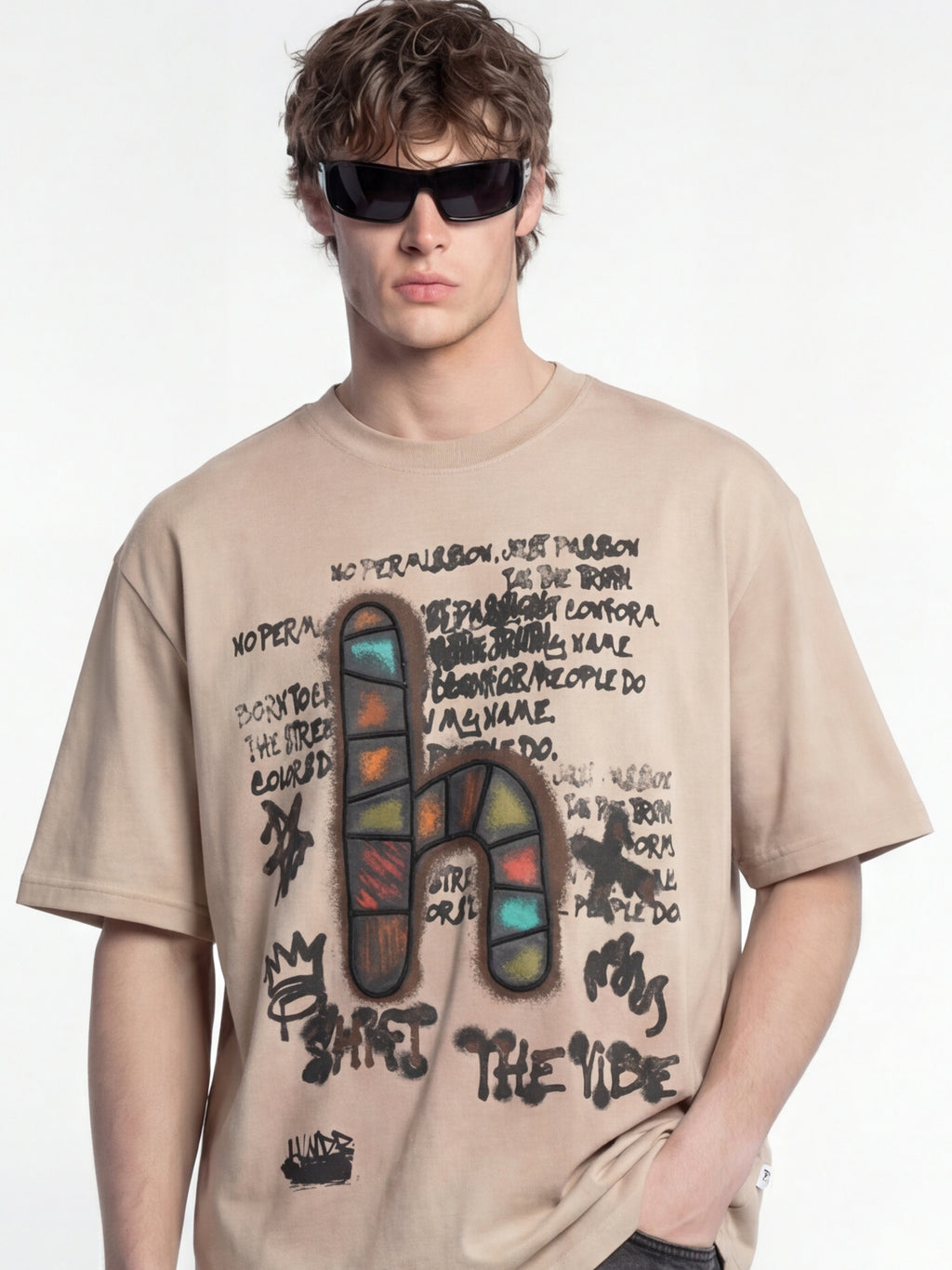 Highlander Men Green Printed Round Neck T-Shirt - Peach - Image 3