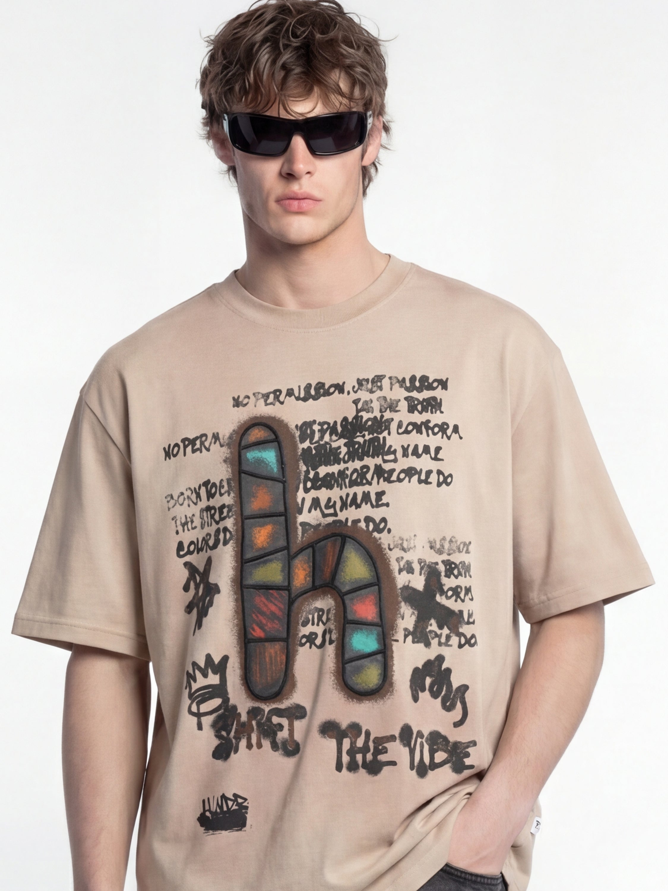 Highlander Men Green Printed Round Neck T-Shirt - Peach - Image 3