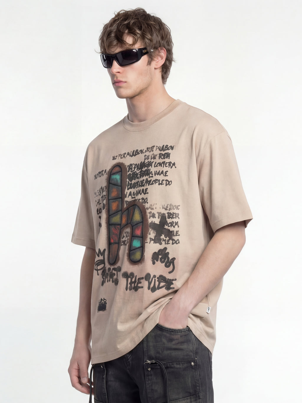 Highlander Men Green Printed Round Neck T-Shirt - Peach - Image 6