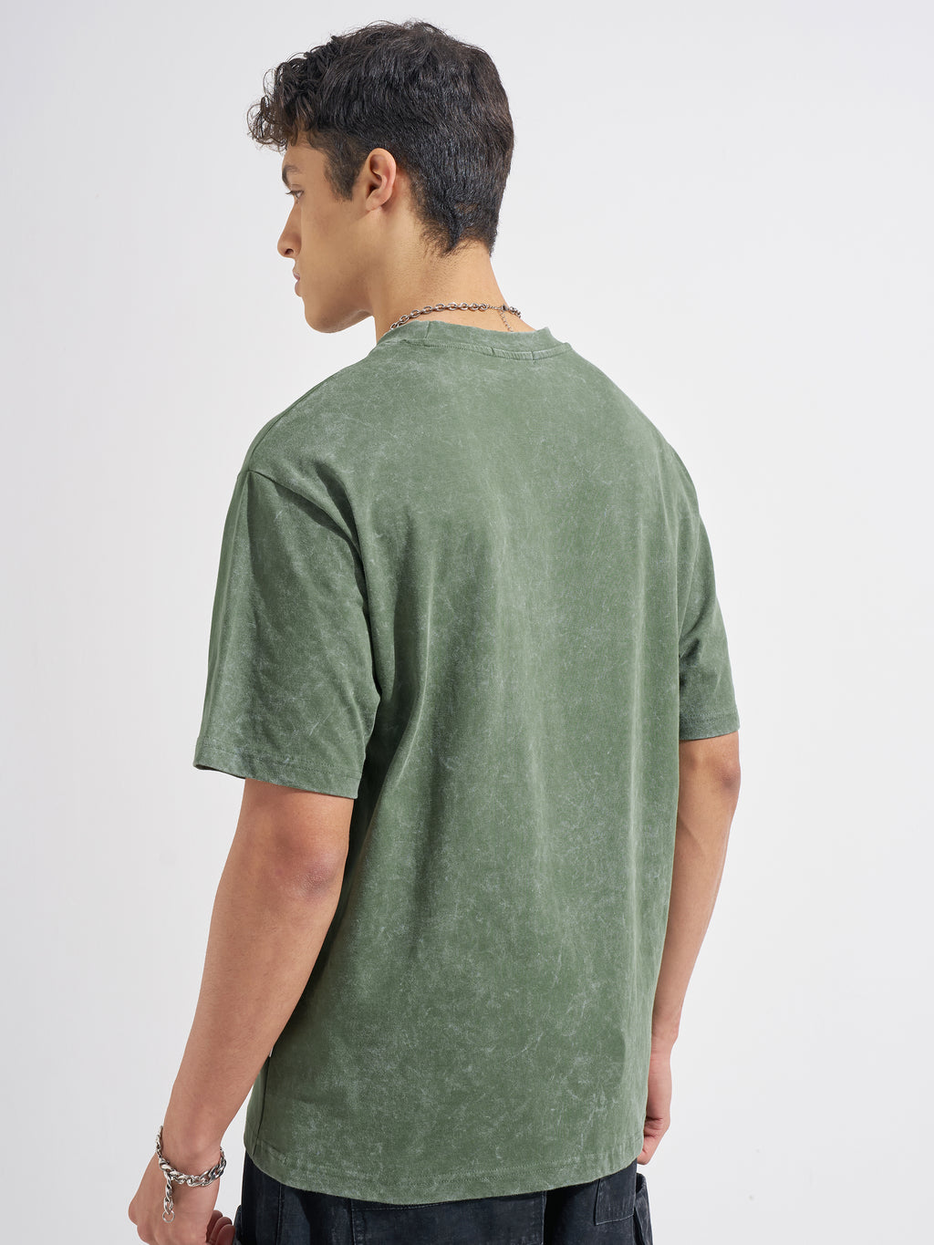 Highlander Men Olive Printed Round Neck T-Shirt