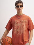 Highlander Men Orange Printed Round Neck T-Shirt - Orange - Image 1