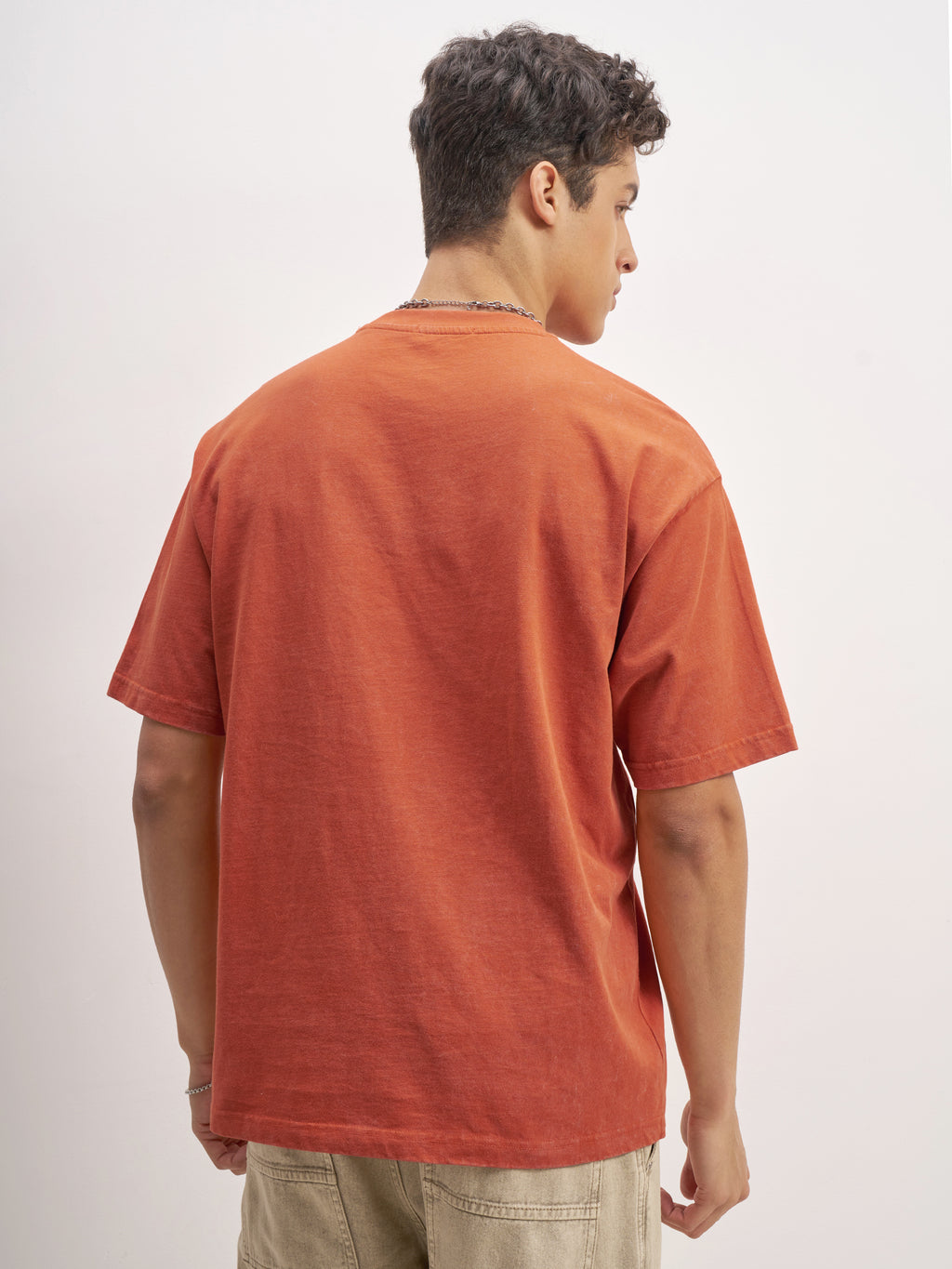 Highlander Men Orange Printed Round Neck T-Shirt - Orange - Image 3