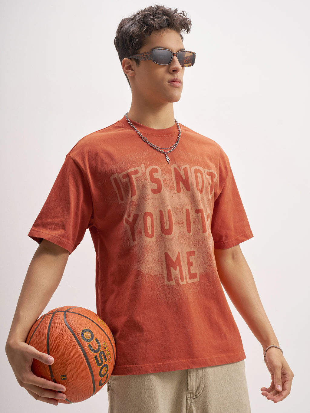 Highlander Men Orange Printed Round Neck T-Shirt - Orange - Image 6