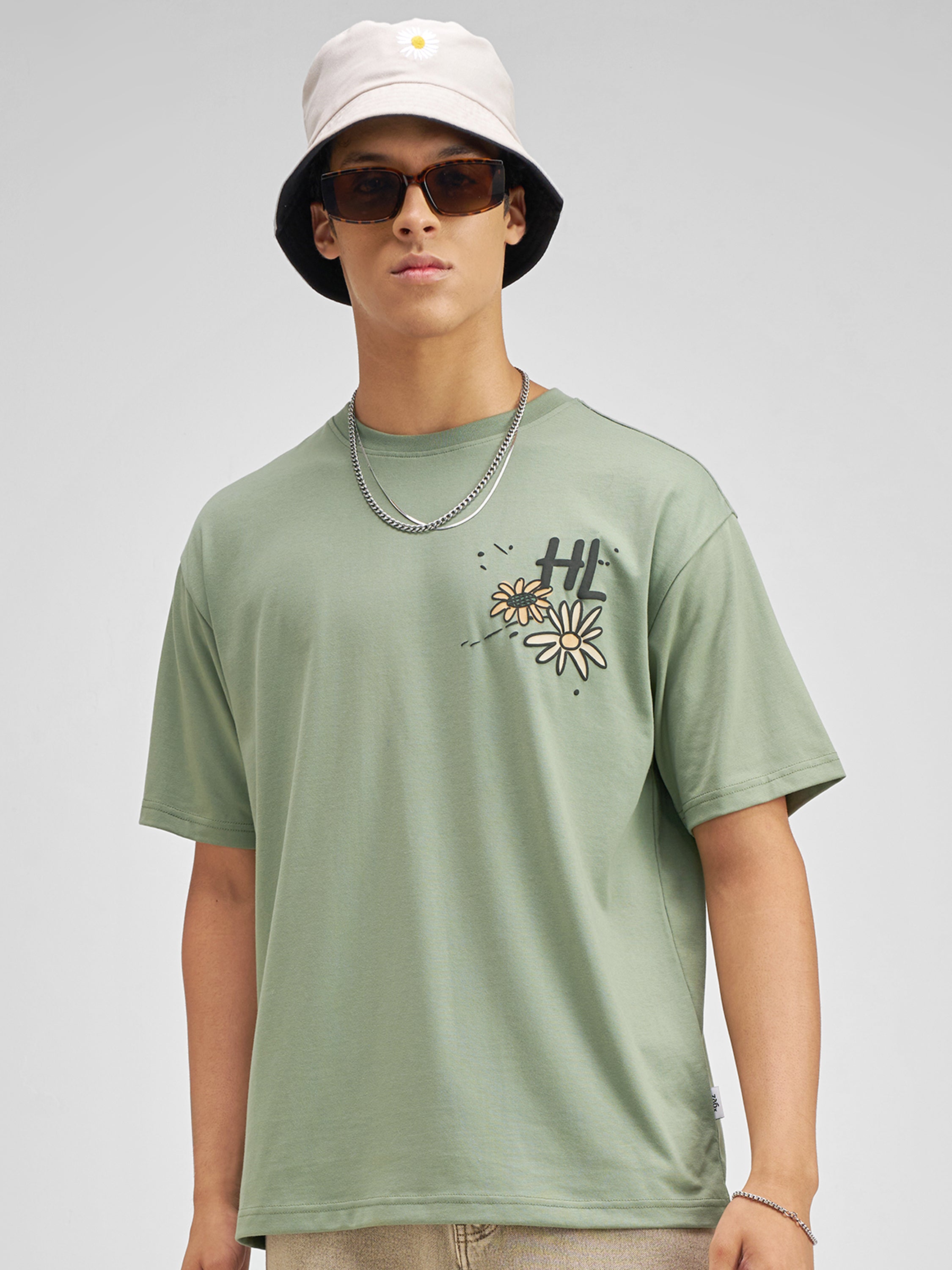 Highlander Men Olive Printed Round Neck T-Shirt - Olive - Image 3