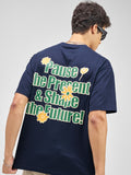 Highlander Men Navy Blue Printed Round Neck T-Shirt - Navy Blue - Image 1