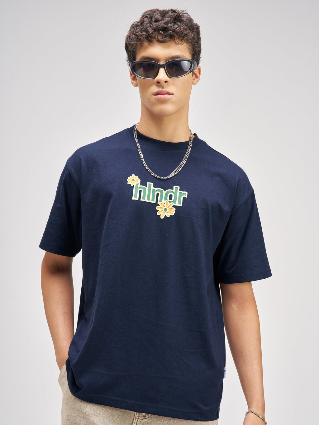 Highlander Men Navy Blue Printed Round Neck T-Shirt - Navy Blue - Image 4