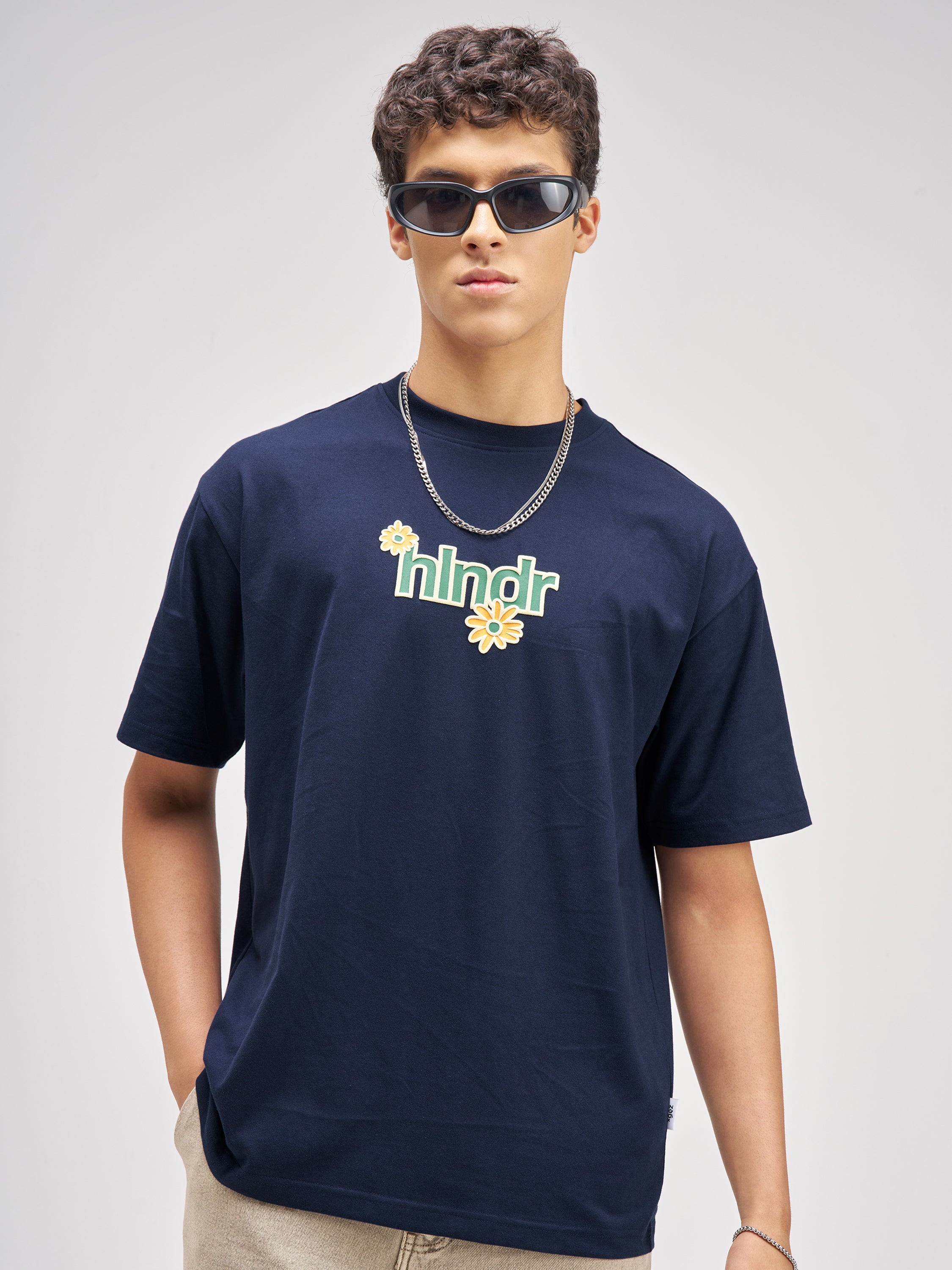 Highlander Men Navy Blue Printed Round Neck T-Shirt - Navy Blue - Image 4