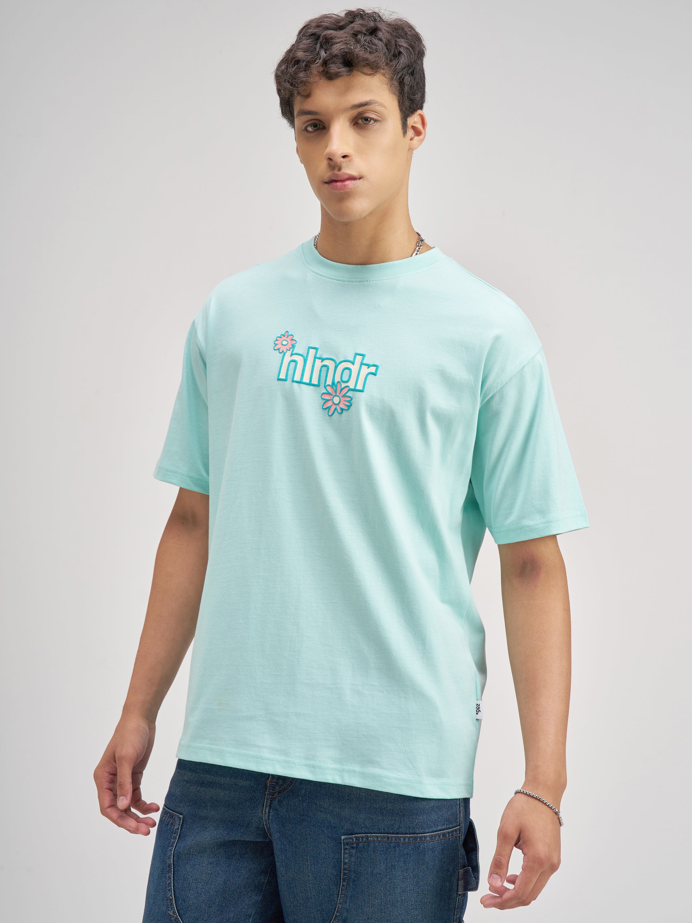Highlander Men Blue Printed Round Neck T-Shirt - Blue - Image 4