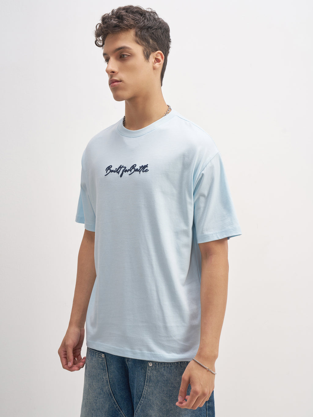 Highlander Men Blue Printed Round Neck  T-Shirt - Blue - Image 4