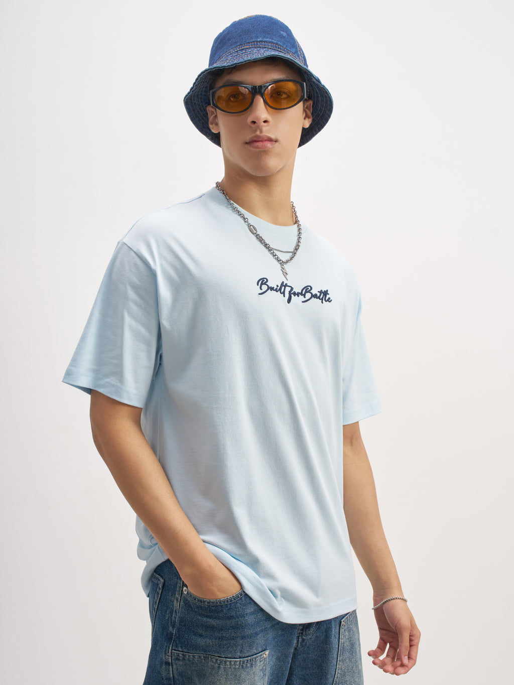 Highlander Men Blue Printed Round Neck  T-Shirt - Blue - Image 6