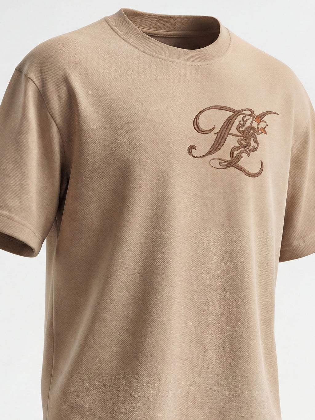 Highlander Men Tan Printed Round Neck T-Shirt - Tan - Image 1
