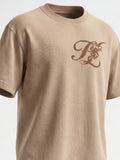 Highlander Men Tan Printed Round Neck T-Shirt - Tan - Image 1