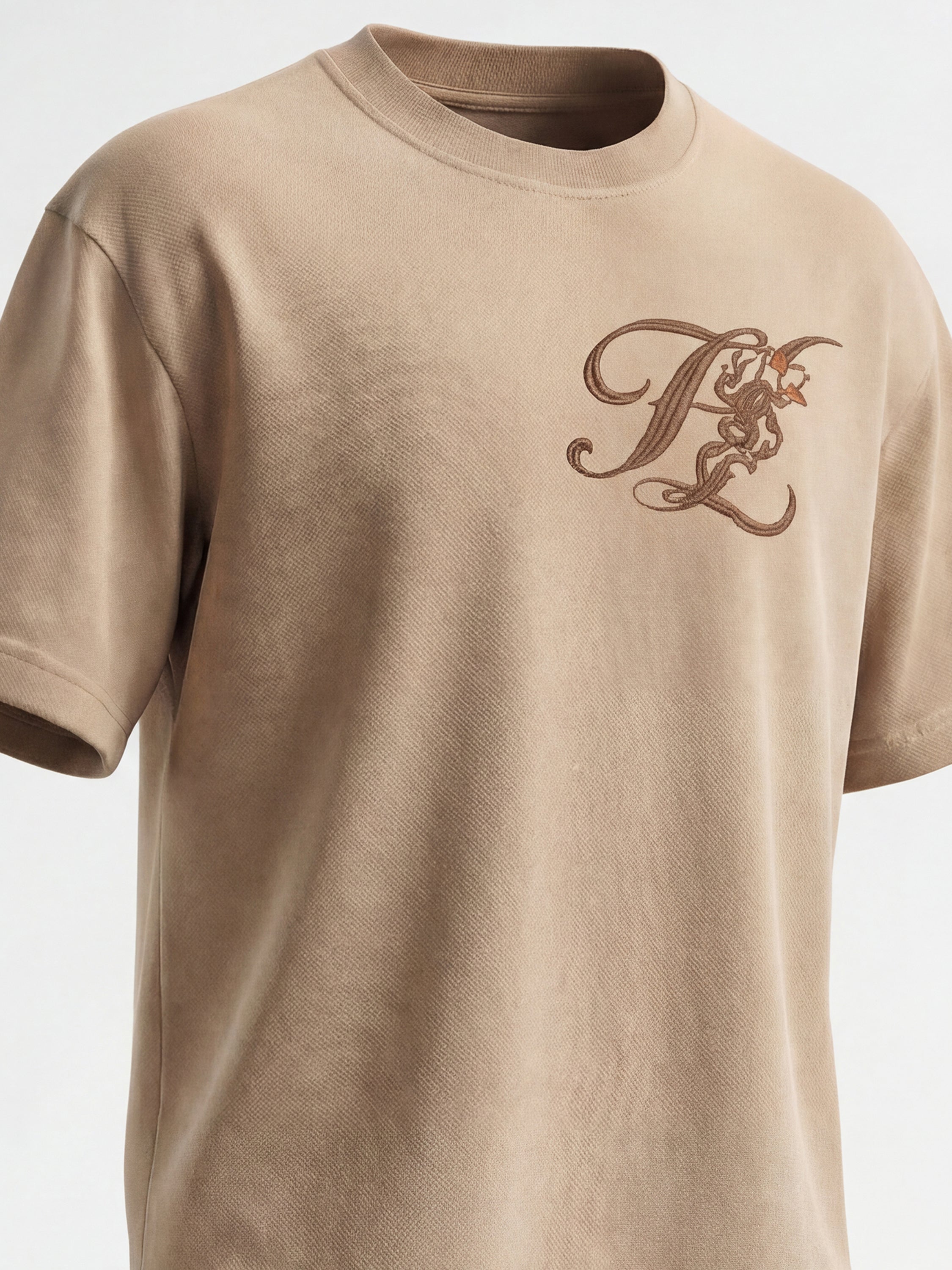 Highlander Men Tan Printed Round Neck T-Shirt - Tan - Image 1