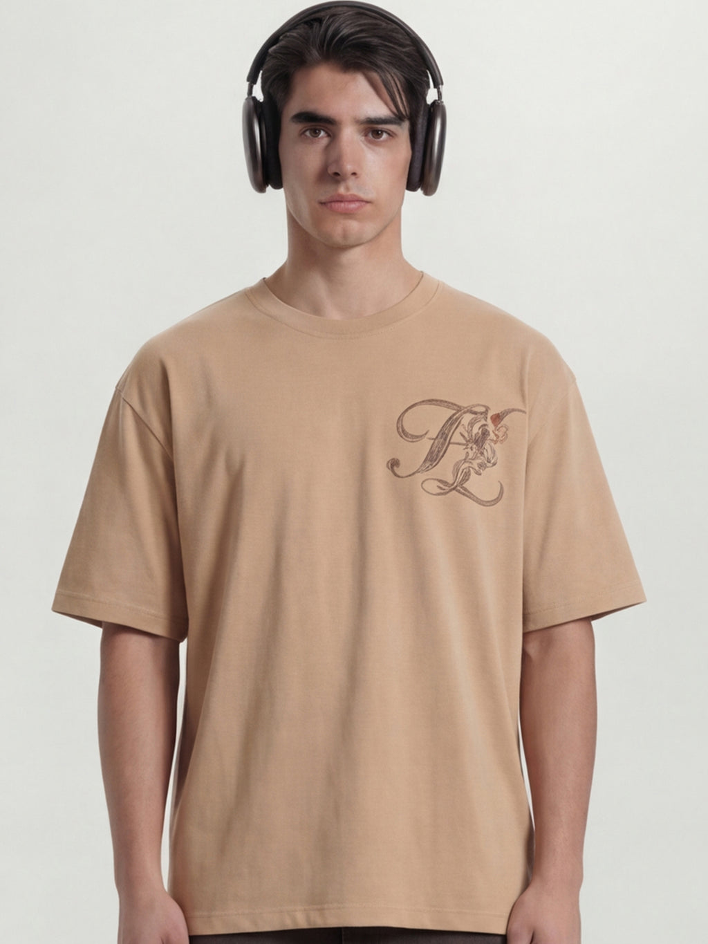 Highlander Men Tan Printed Round Neck T-Shirt - Tan - Image 3