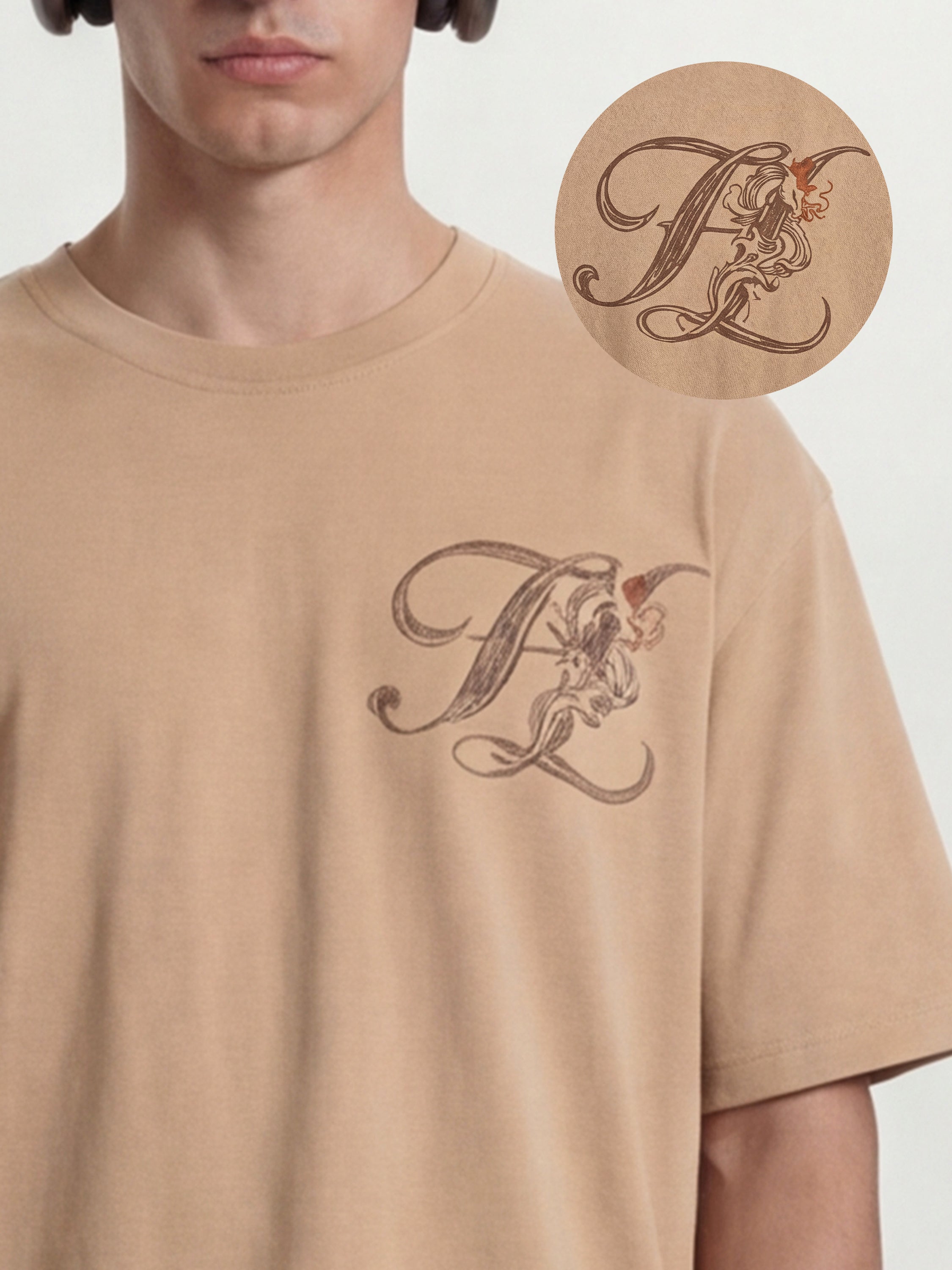 Highlander Men Tan Printed Round Neck T-Shirt - Tan - Image 8