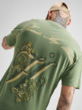 Highlander Men Green Printed Round Neck T-Shirt - Green - Image 1