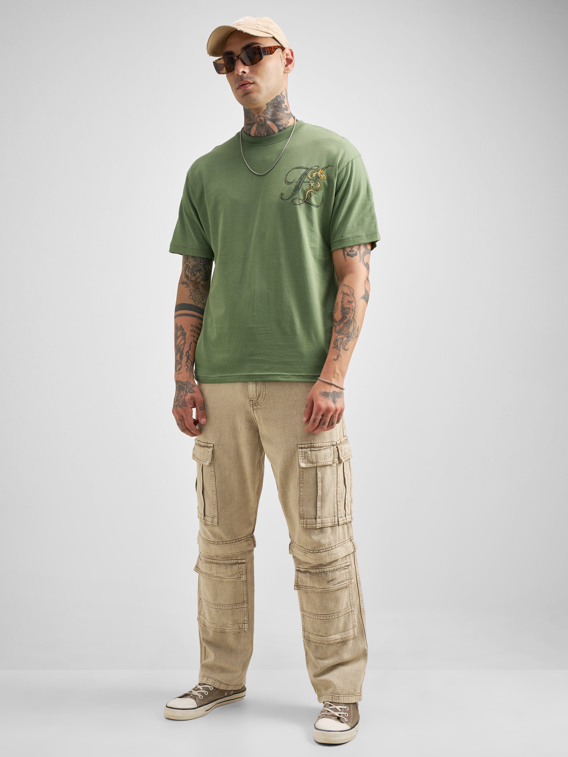 Highlander Men Green Printed Round Neck T-Shirt - Green - Image 2