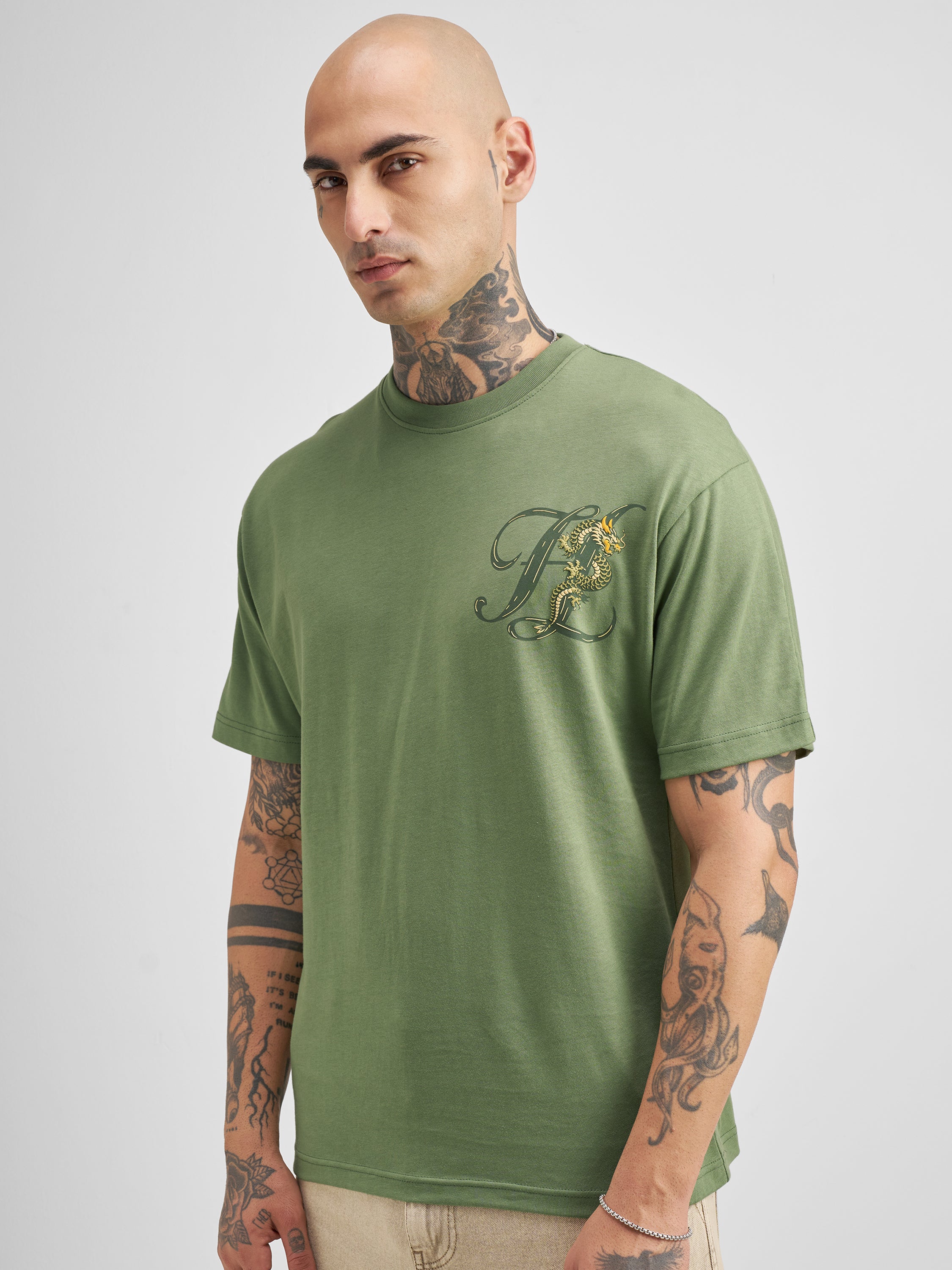 Highlander Men Green Printed Round Neck T-Shirt - Green - Image 4