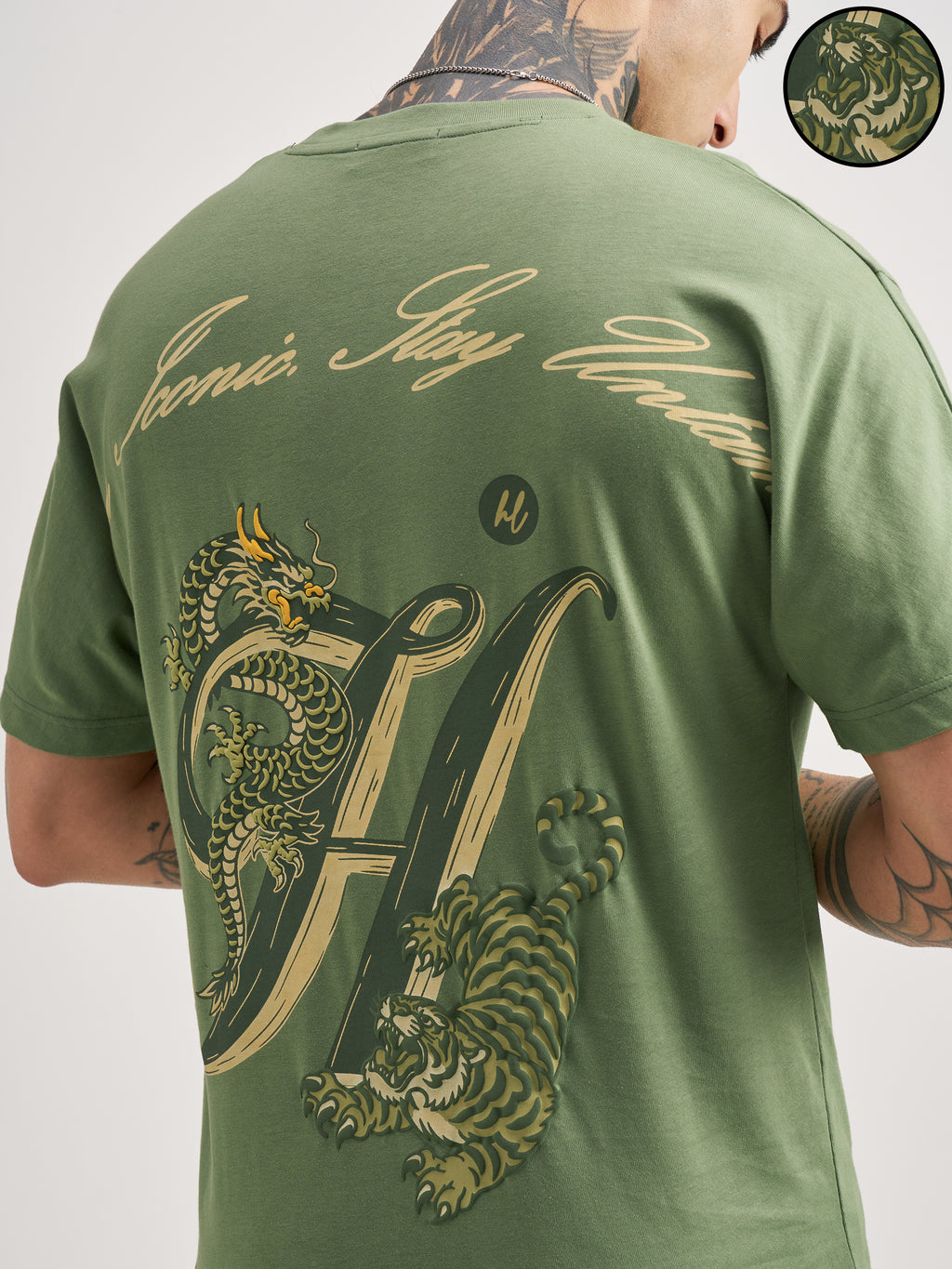 Highlander Men Green Printed Round Neck T-Shirt - Green - Image 5