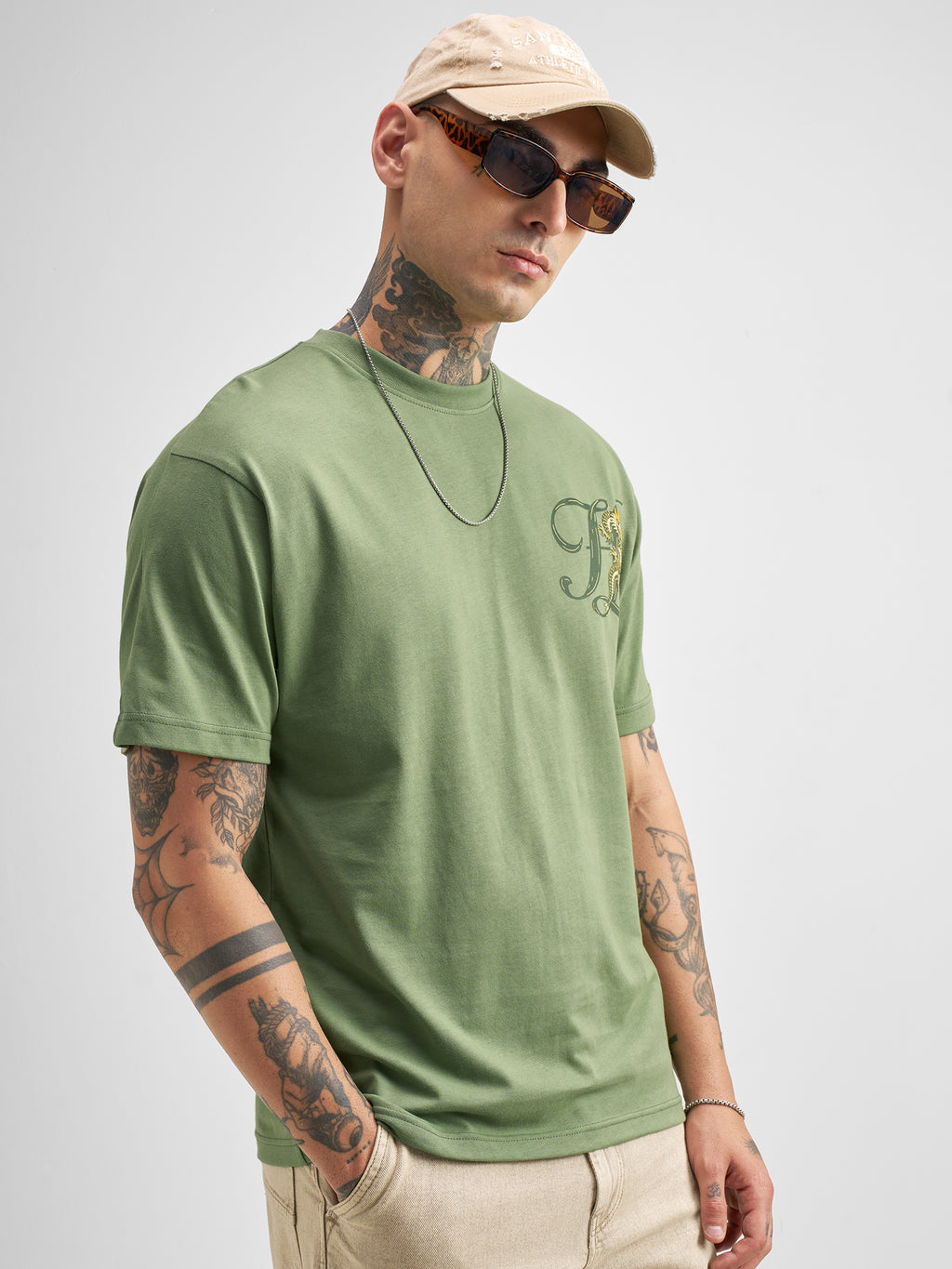 Highlander Men Green Printed Round Neck T-Shirt - Green - Image 6