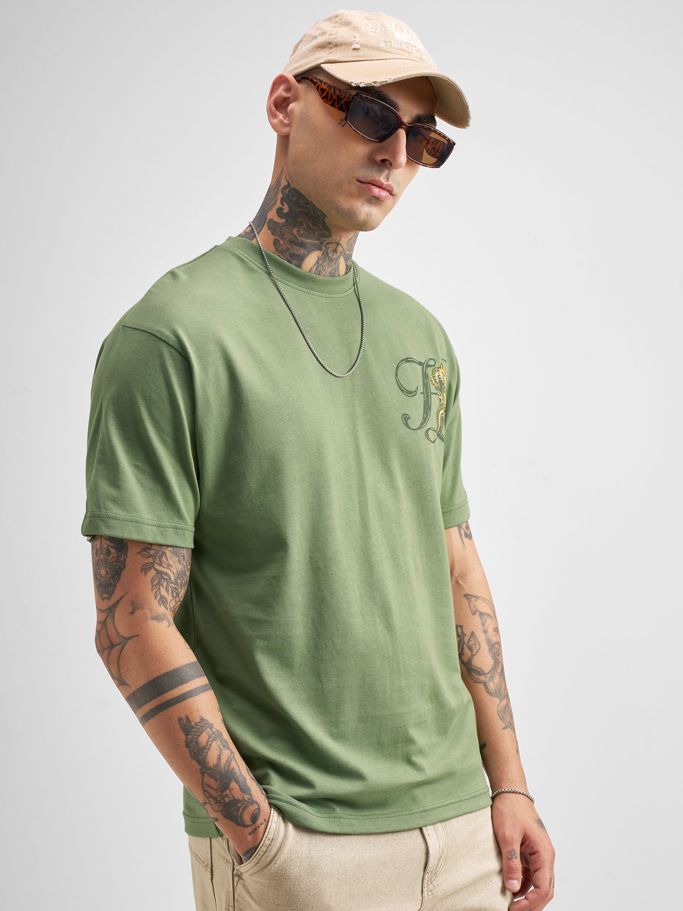 Highlander Men Green Printed Round Neck T-Shirt - Green - Image 6