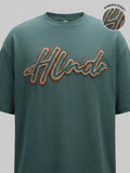 Highlander Men Teal Embroidered Round Neck T-Shirt - Teal - Image 1