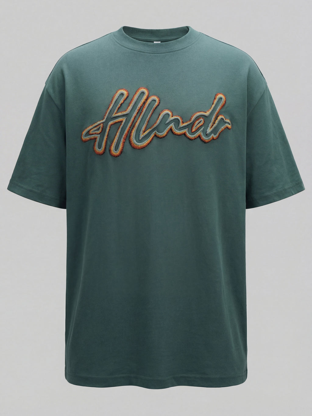 Highlander Men Teal Embroidered Round Neck T-Shirt - Teal - Image 10