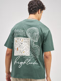 Highlander Men Green Applique Round Neck T-Shirt - Green - Image 1