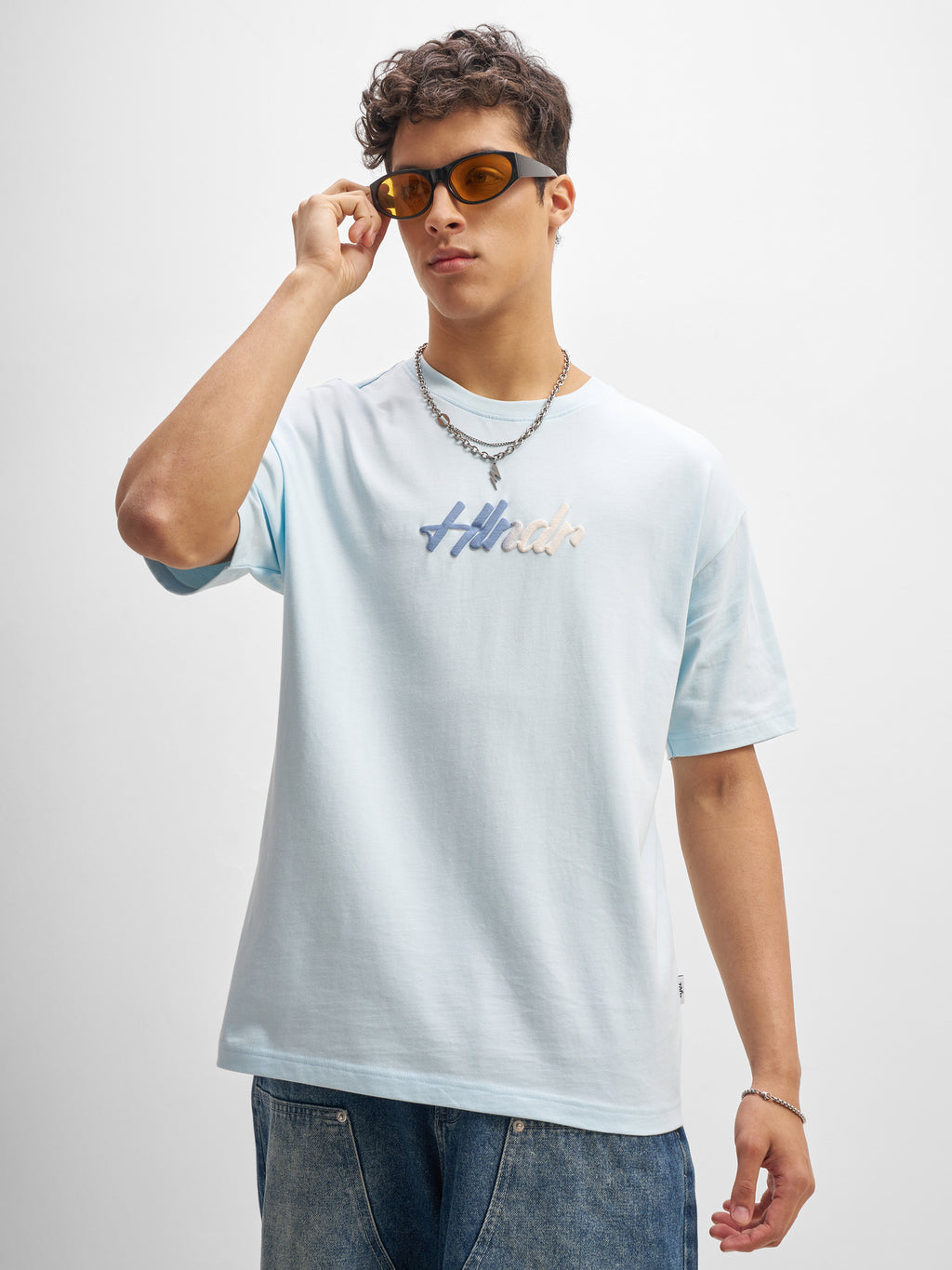 Highlander Men Blue Printed Round Neck T-Shirt - Blue - Image 3