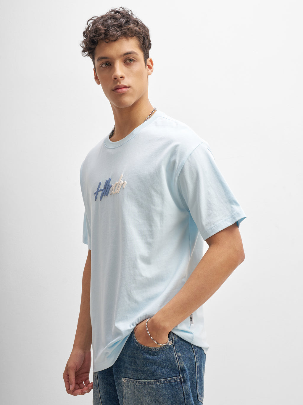 Highlander Men Blue Printed Round Neck T-Shirt - Blue - Image 4