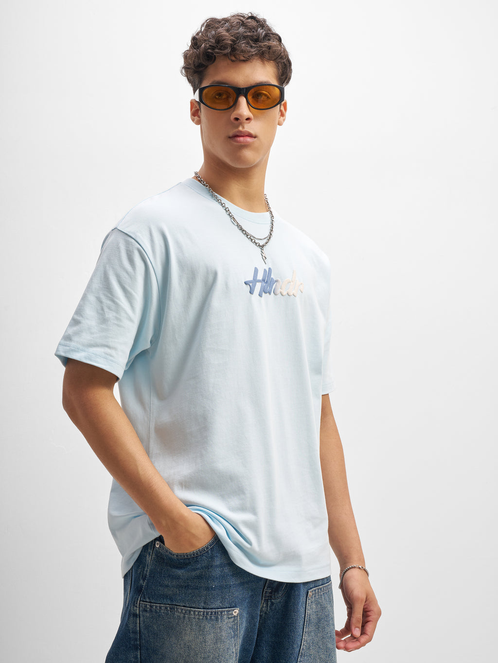 Highlander Men Blue Printed Round Neck T-Shirt - Blue - Image 6