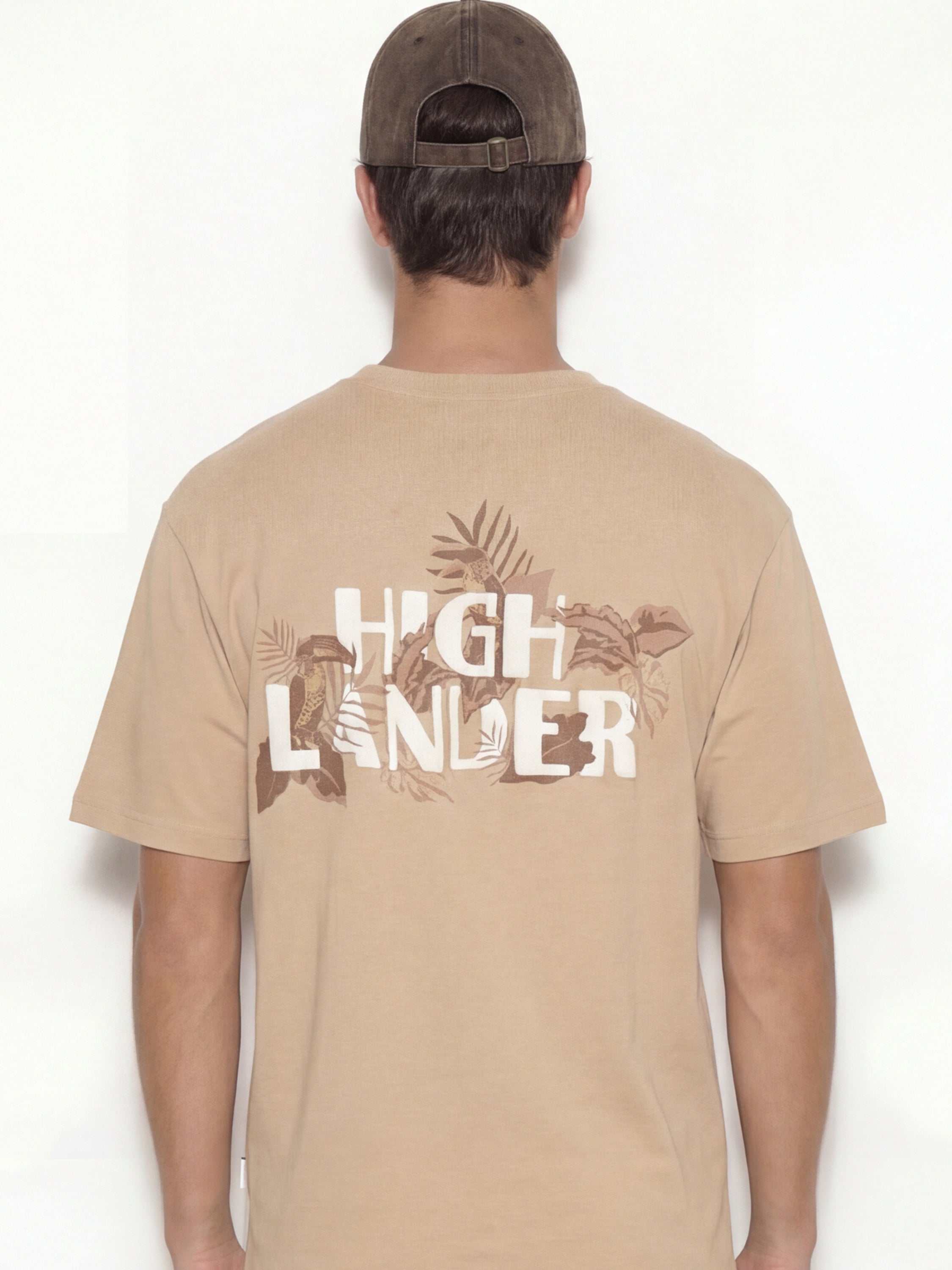 Highlander Men Beige Printed Round Neck T-Shirt - Beige - Image 3