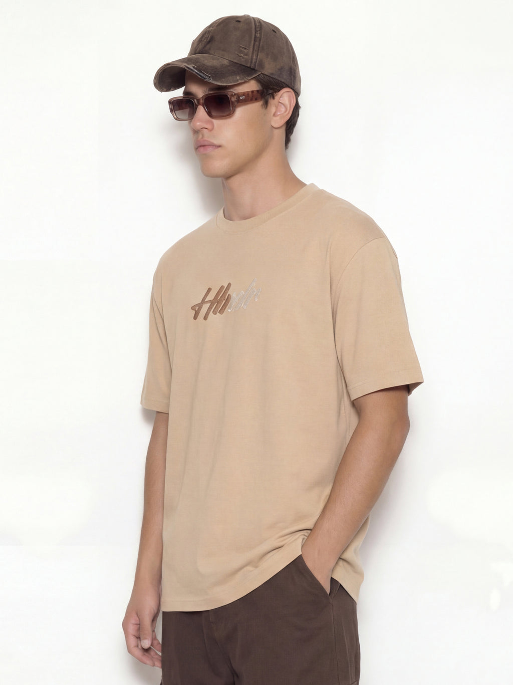 Highlander Men Beige Printed Round Neck T-Shirt - Beige - Image 6