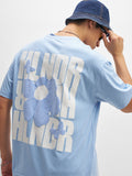 Highlander Men Blue Printed Round Neck T-Shirt