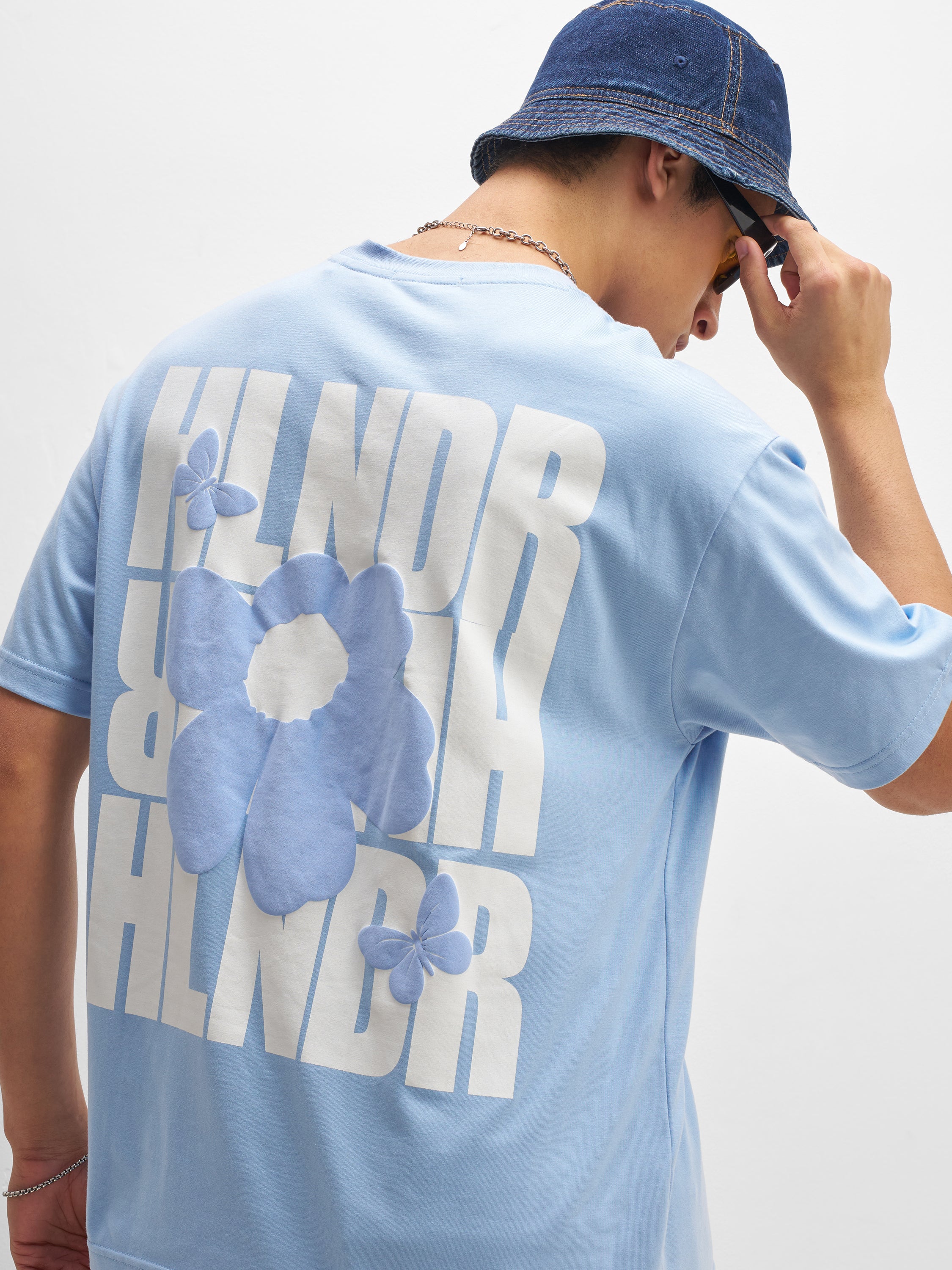 Highlander Men Blue Printed Round Neck T-Shirt