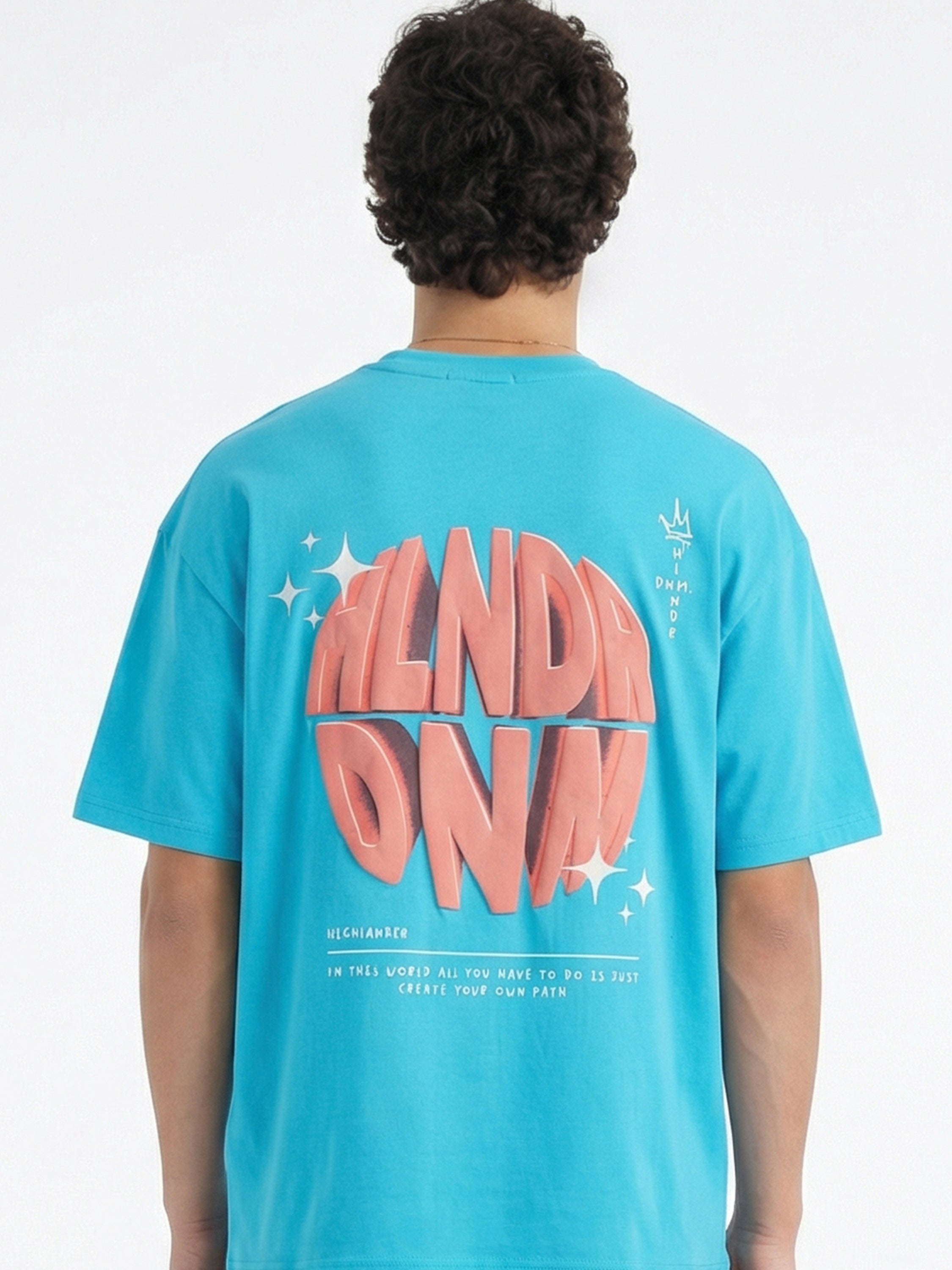 Highlander Men Blue Printed Round Neck T-Shirt - Blue - Image 3