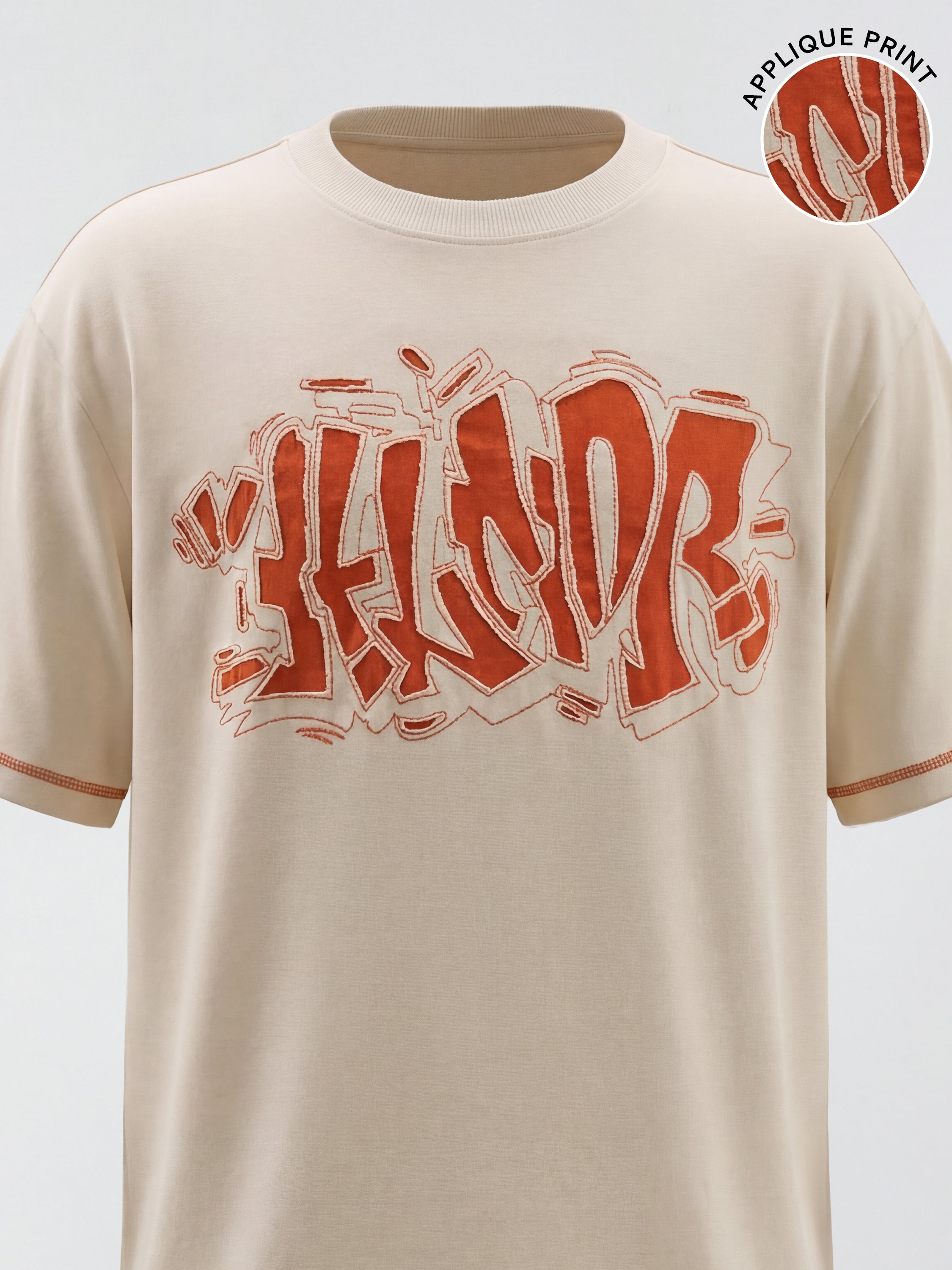 Highlander Men Beige Embroidered Round Neck T-Shirt - Beige - Image 1
